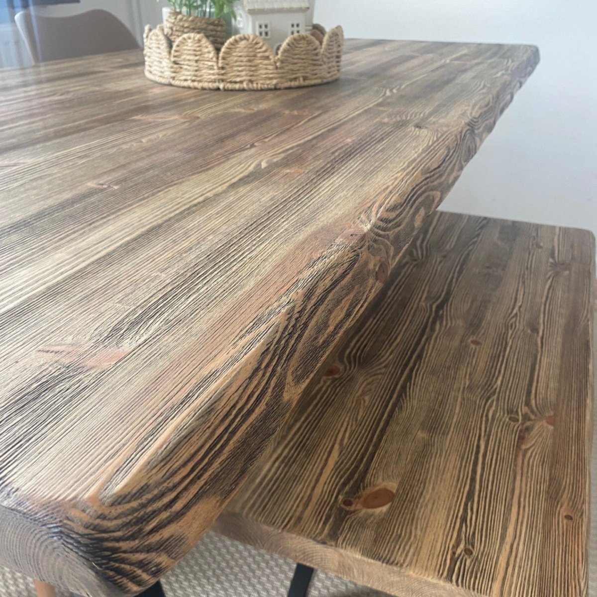 Rustic Dining Table Set with Metal Legs RSD Furniture