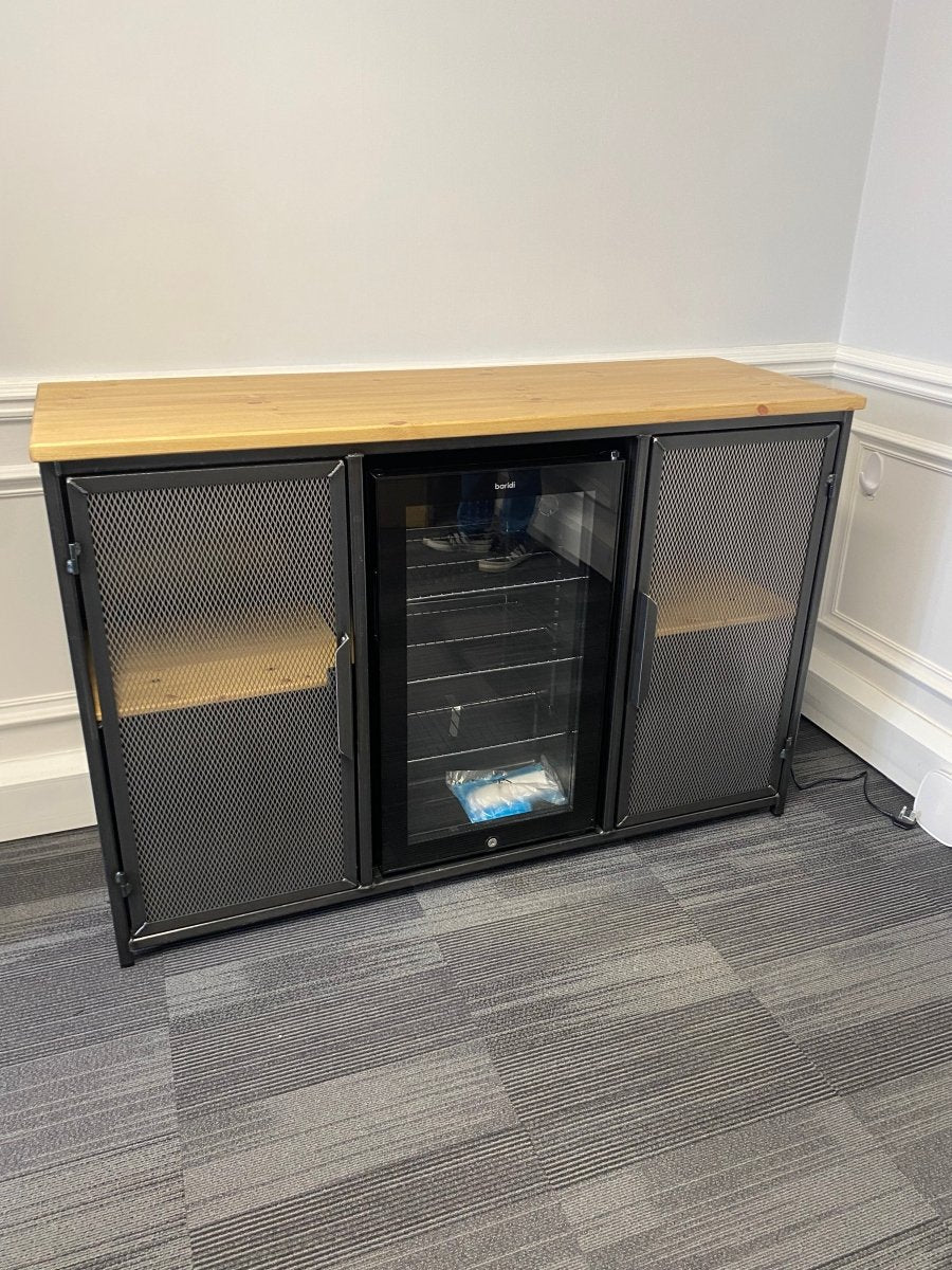 Industrial Metal Sideboard with Drinks Fridge RSD Furniture
