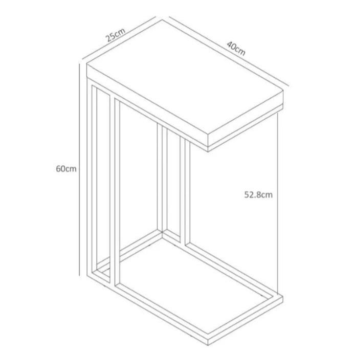 Rustic C Shaped Side Table RSD Furniture