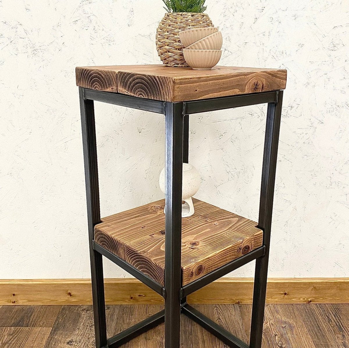 Rustic Side Table with Storage RSD Furniture