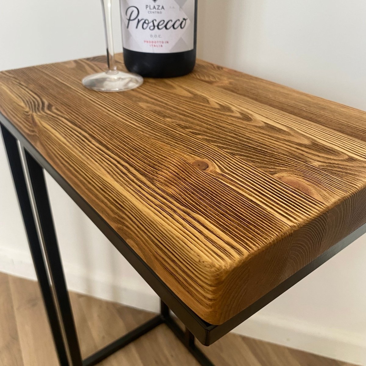 Rustic C Shaped Side Table RSD Furniture