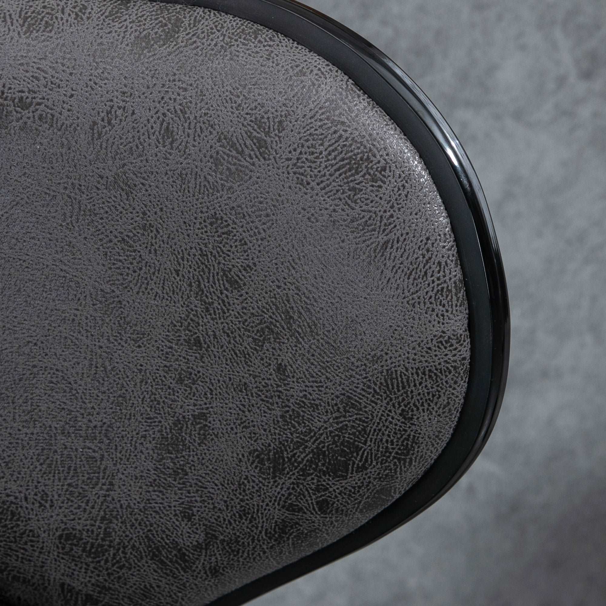 Bar Stool Set of 2 Microfiber Cloth Adjustable Height Armless Chairs with Swivel Seat, Dark Grey  AOSOM   