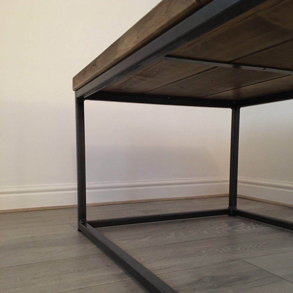 Industrial Coffee Table with Rustic Wood and Steel Legs RSD Furniture