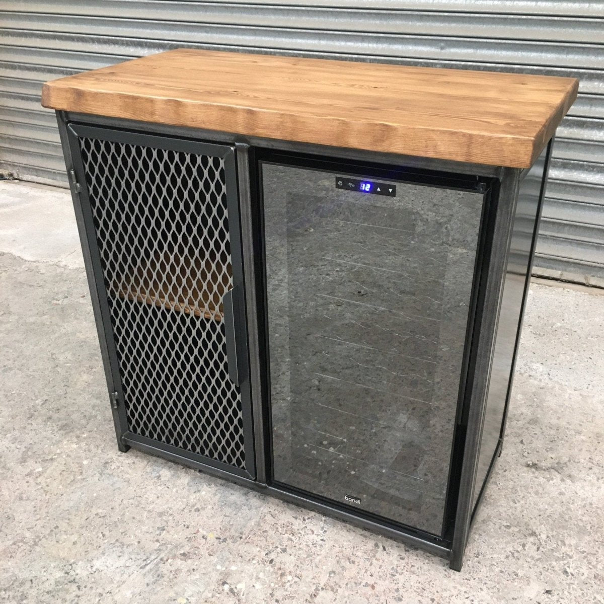 Metal Wine Cabinet with Wine Fridge  RSD Furniture