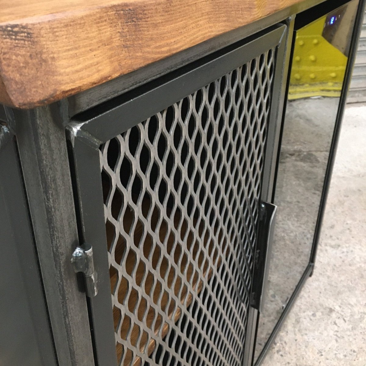 Metal Wine Cabinet with Wine Fridge  RSD Furniture