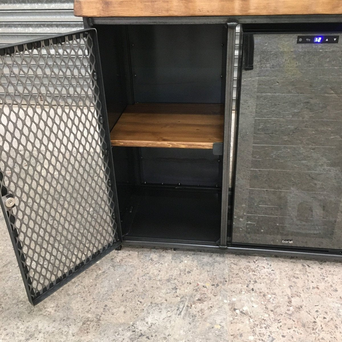 Metal Wine Cabinet with Wine Fridge  RSD Furniture