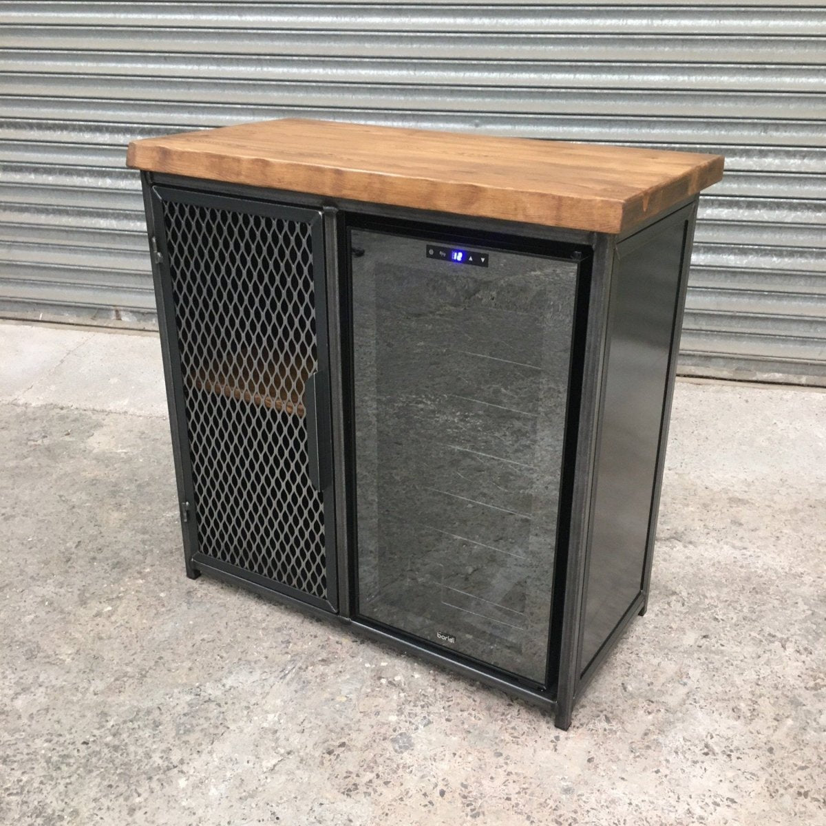 Metal Wine Cabinet with Wine Fridge  RSD Furniture