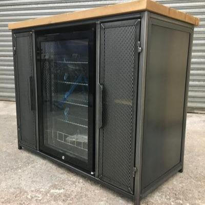 Bar Cabinet with Fridge – Industrial Home Bar Sideboard RSD Furniture