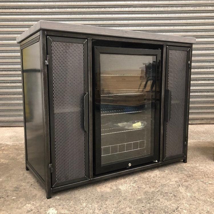 Bar Cabinet with Fridge – Industrial Home Bar Sideboard RSD Furniture