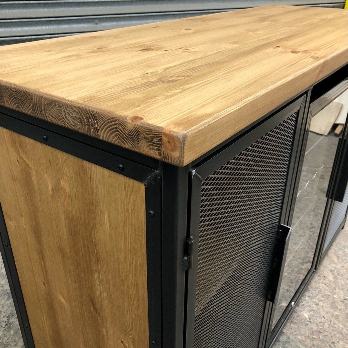 Wooden Metal Drinks Cabinet with Fridge  RSD Furniture
