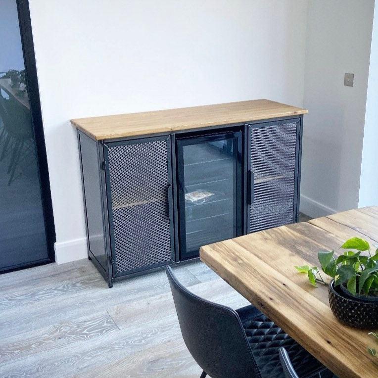 Industrial Metal Sideboard with Drinks Fridge RSD Furniture