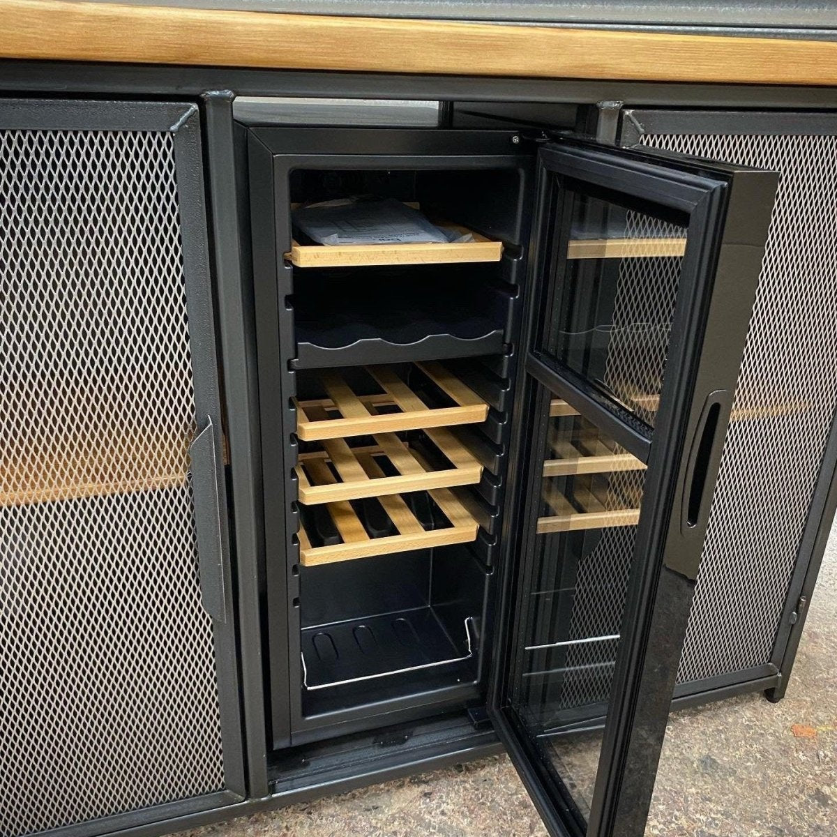 Wine Bar Cabinet with Fridge – Industrial Wine Fridge Cabinet RSD Furniture