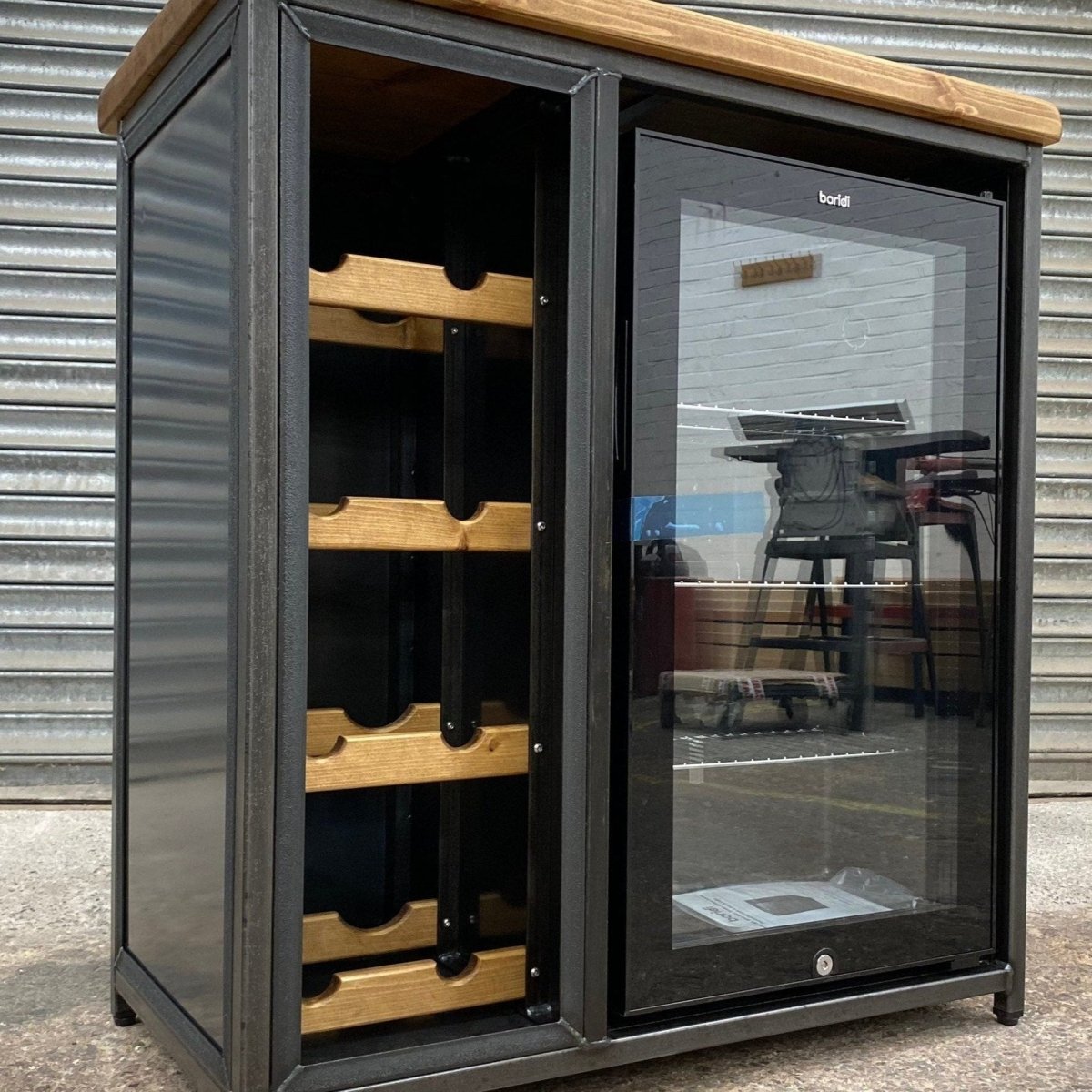 Wine Bar Cabinet with Wine Rack RSD Furniture