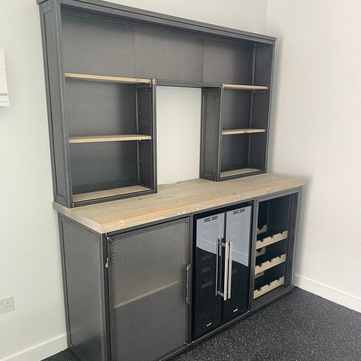 Industrial Wine Bar Cabinet with Fridge RSD Furniture