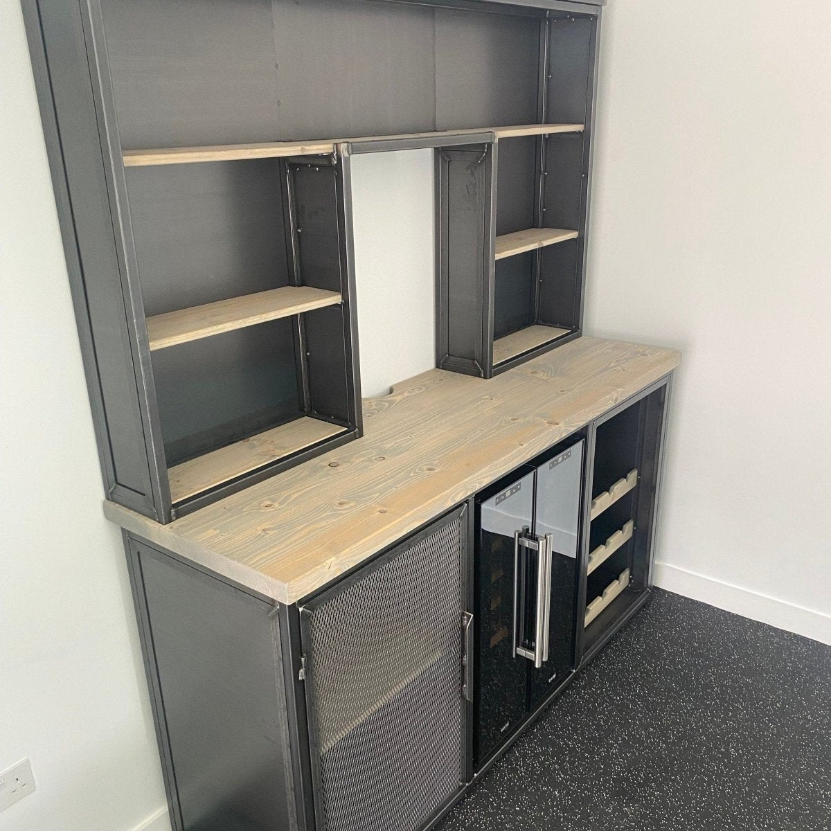 Industrial Wine Bar Cabinet with Fridge RSD Furniture