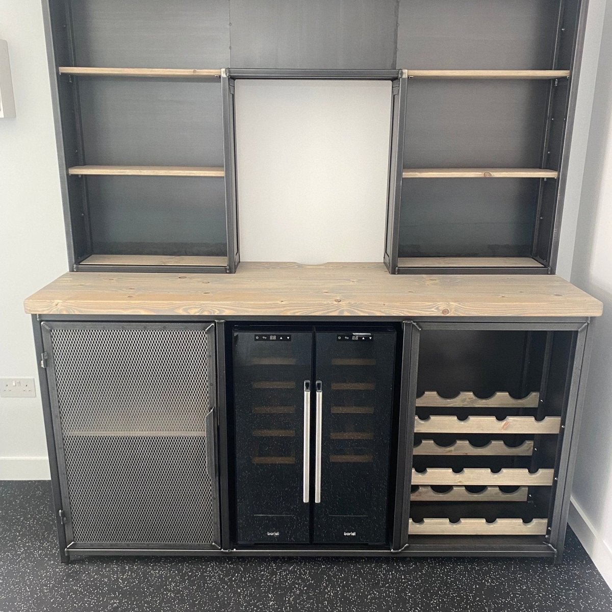 Industrial Wine Bar Cabinet with Fridge RSD Furniture
