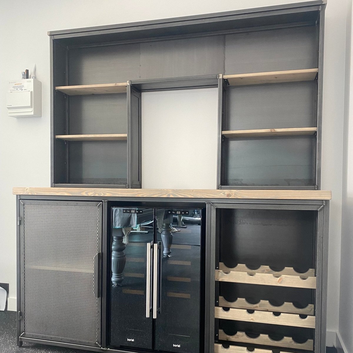 Industrial Wine Bar Cabinet with Fridge RSD Furniture