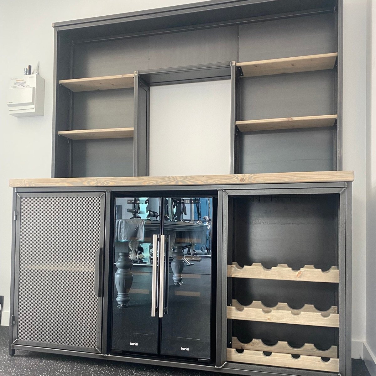 Industrial Wine Bar Cabinet with Fridge RSD Furniture