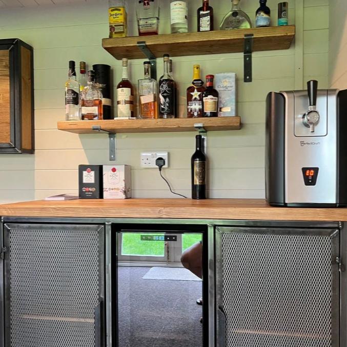 Wine Bar Cabinet with Fridge – Industrial Wine Fridge Cabinet RSD Furniture