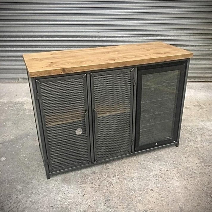 Industrial sideboard with fridge - Drinks Cabinet - Home Bar  RSD Furniture   