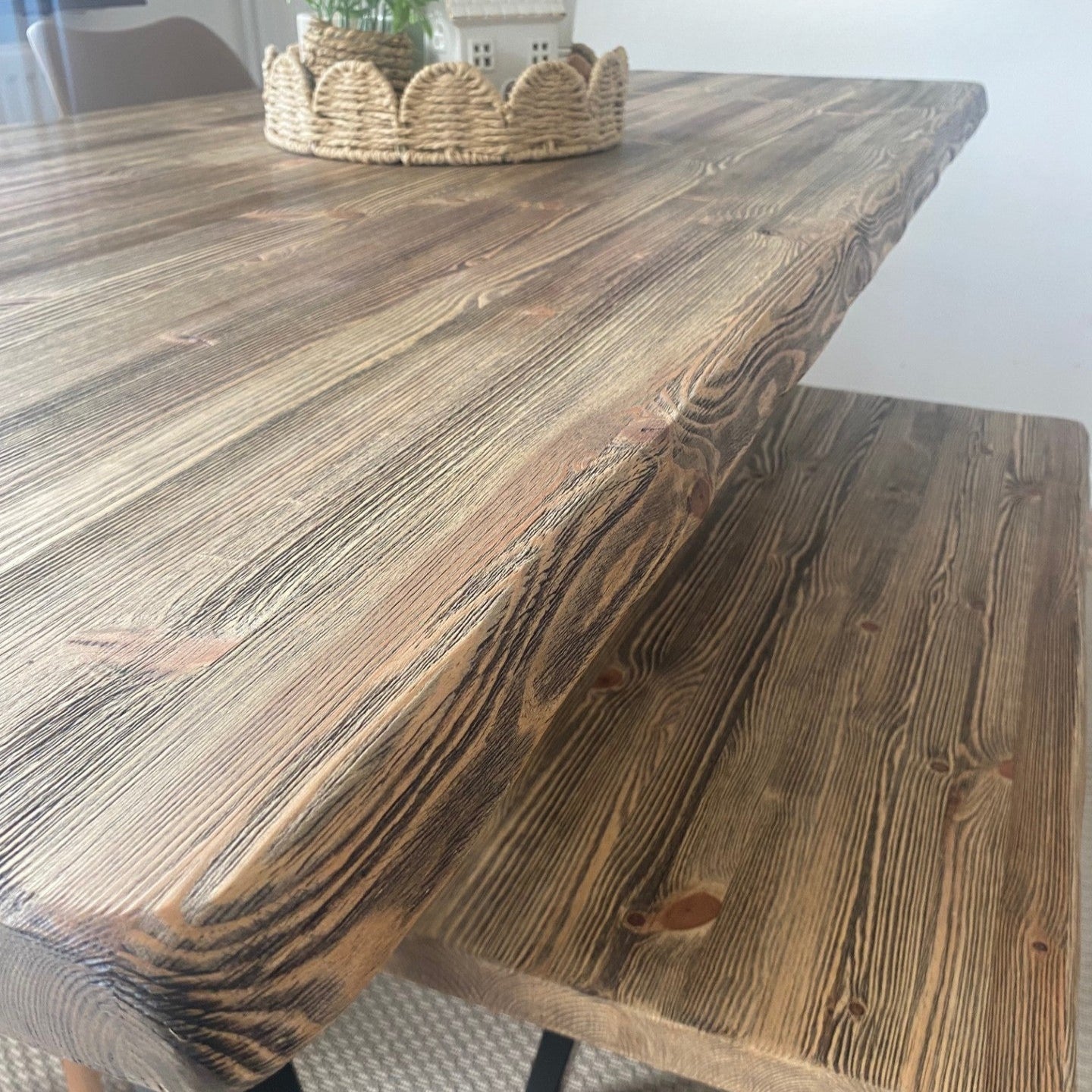 Rustic Dining Table Set with Metal Legs RSD Furniture