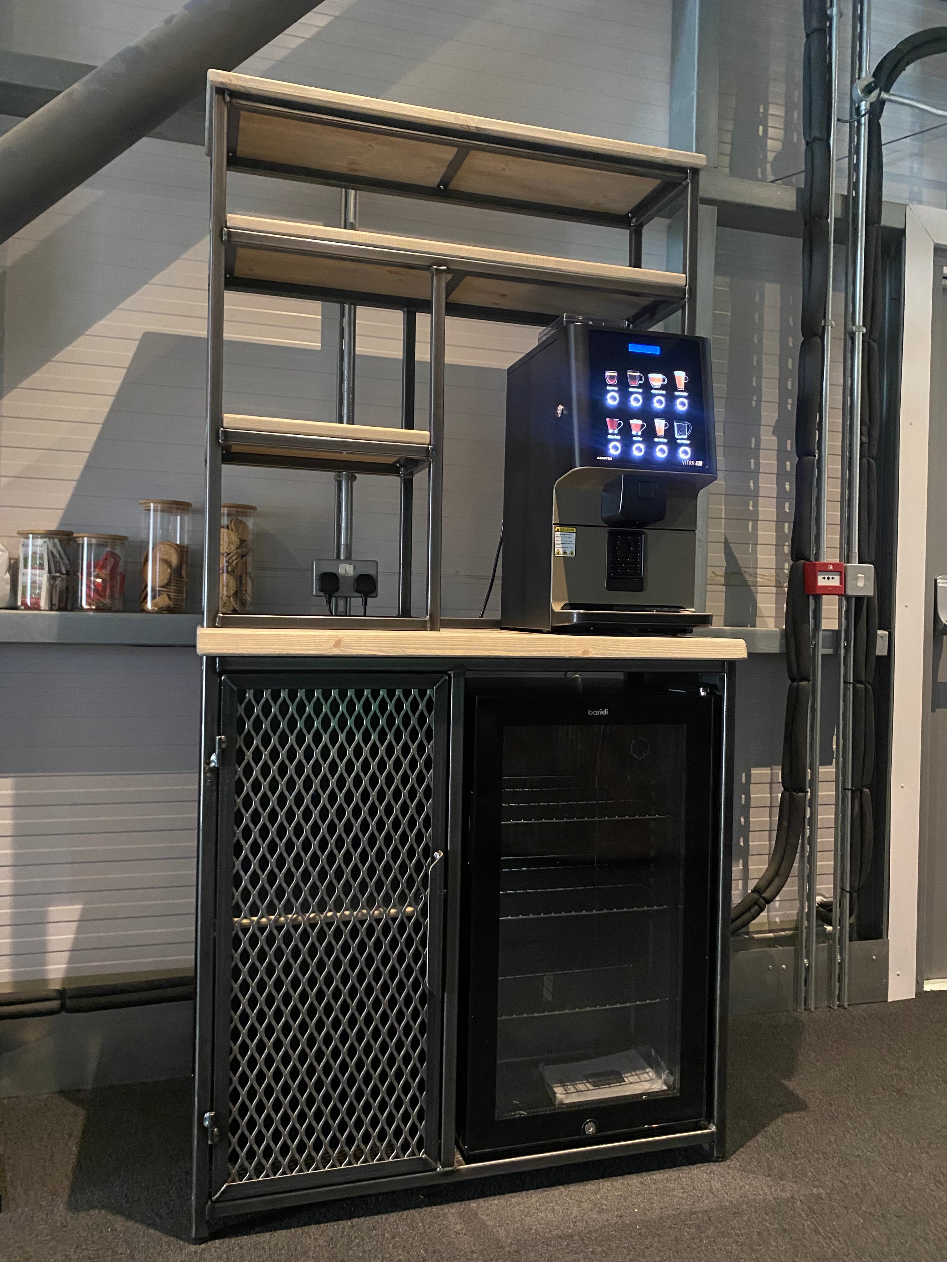 Tall Coffee Station Cabinet with Shelving  RSD Furniture   