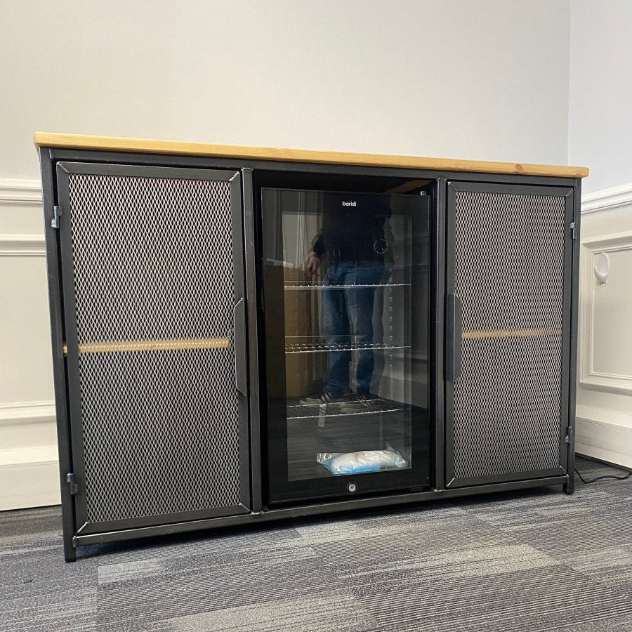 Industrial Metal Sideboard with Drinks Fridge RSD Furniture