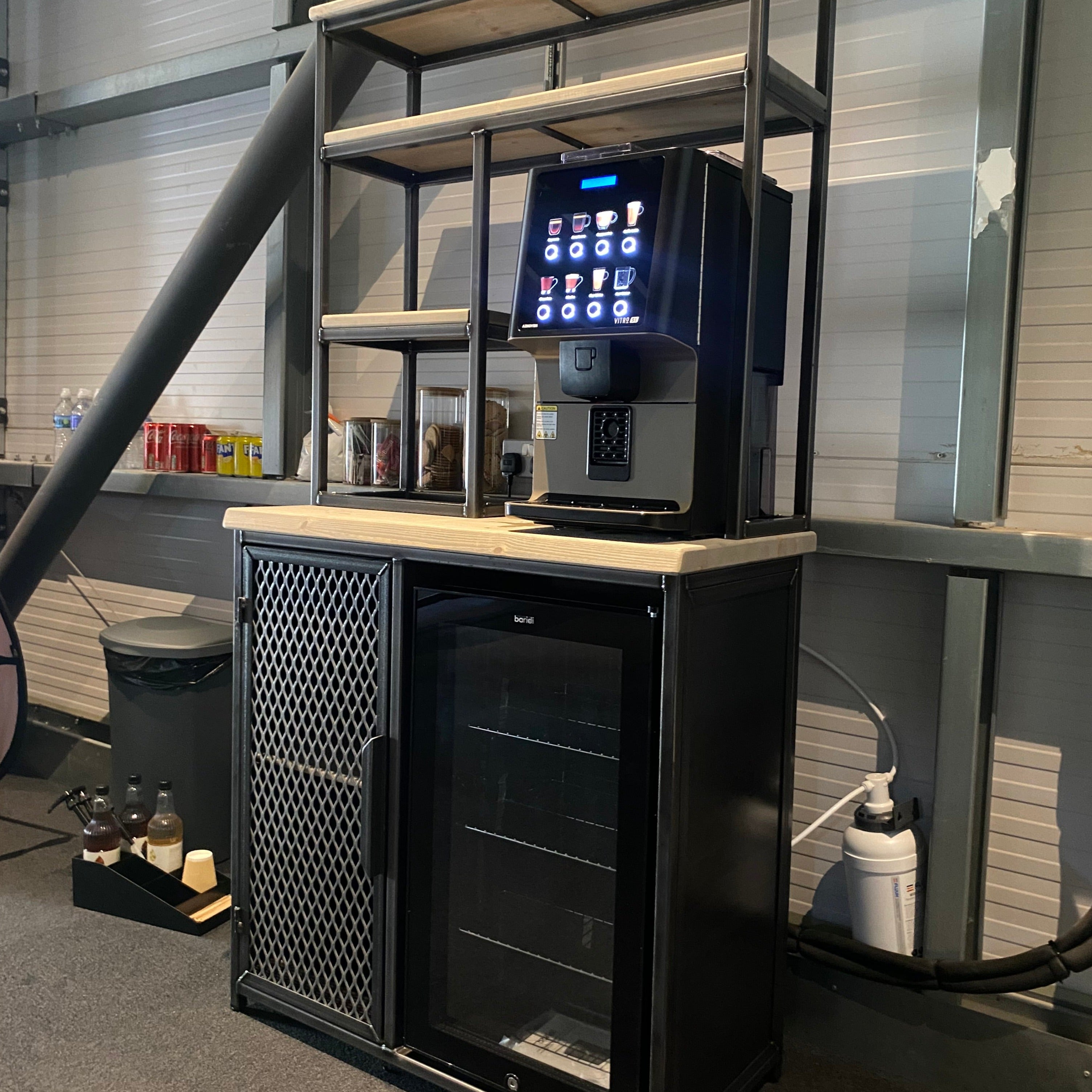 Tall Coffee Station Cabinet with Shelving  RSD Furniture   