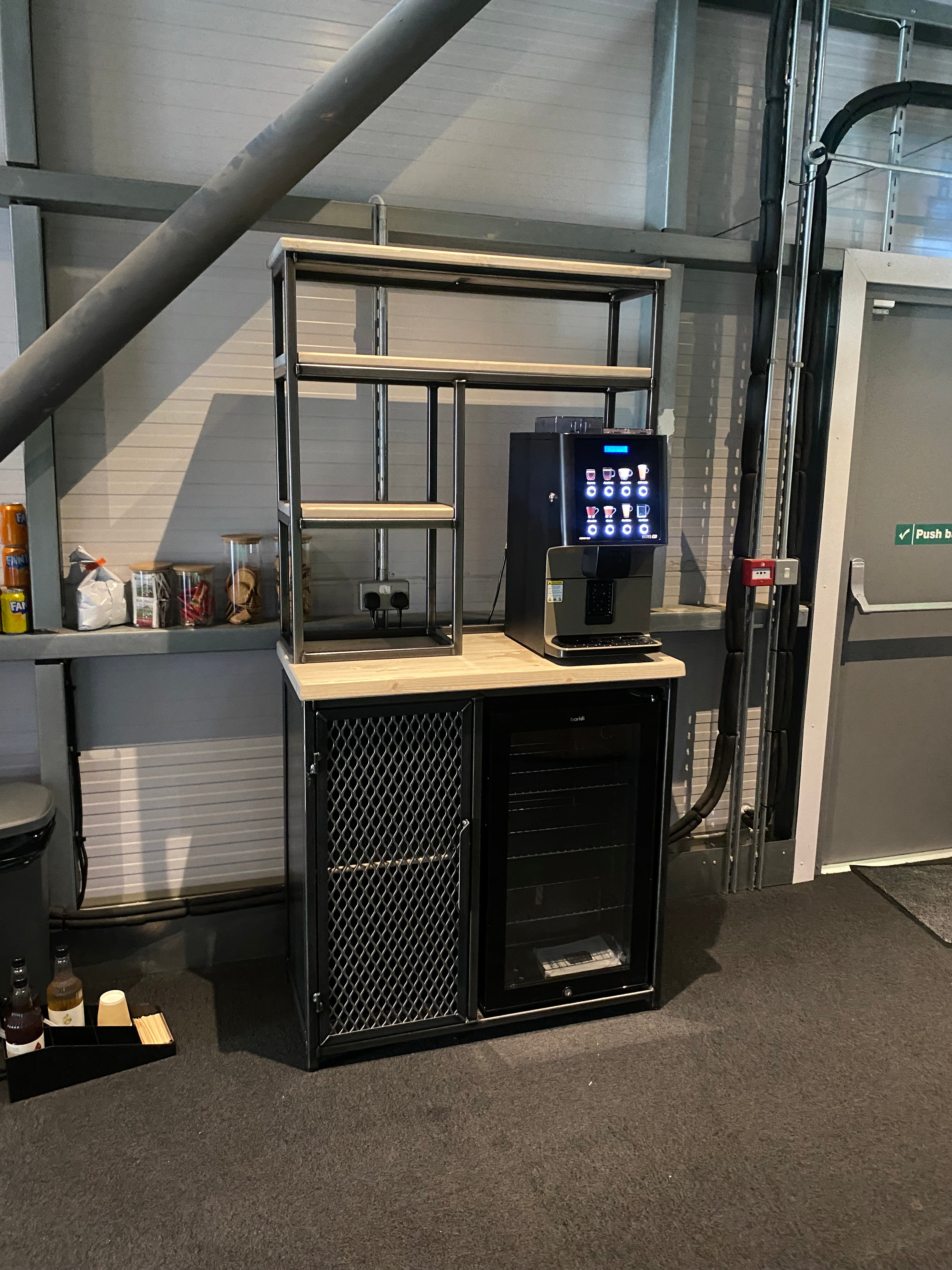 Tall Coffee Station Cabinet with Shelving  RSD Furniture   