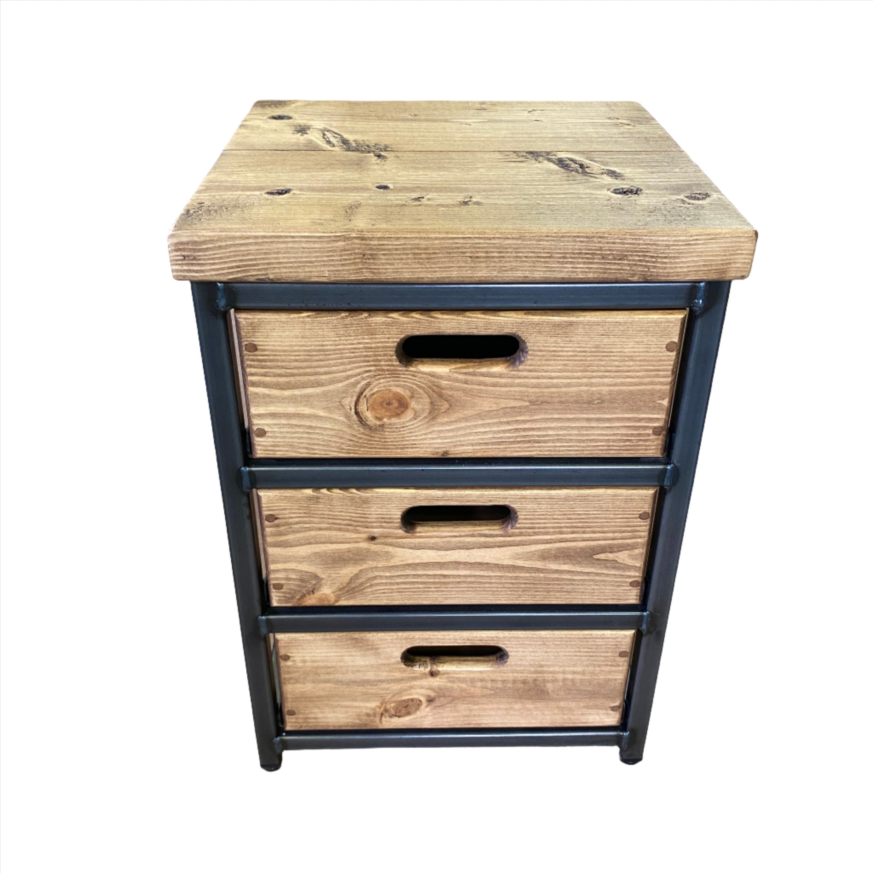 Industrial Bedside Table with Drawers  RSD Furniture   