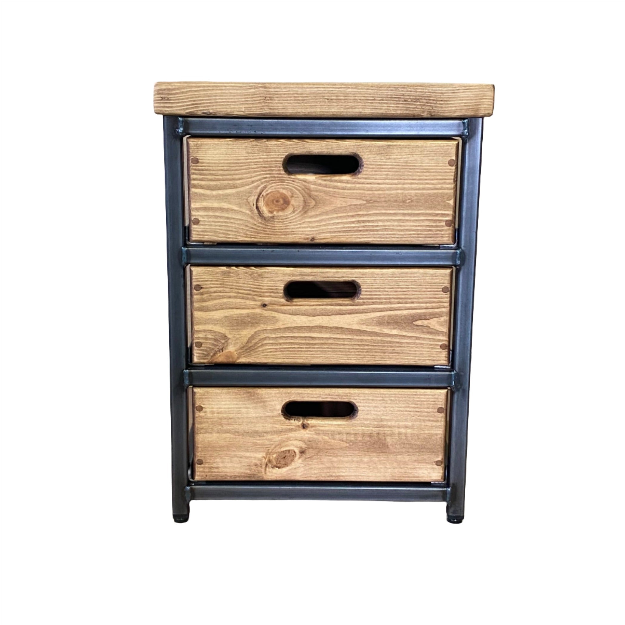 Industrial Bedside Table with Drawers  RSD Furniture   