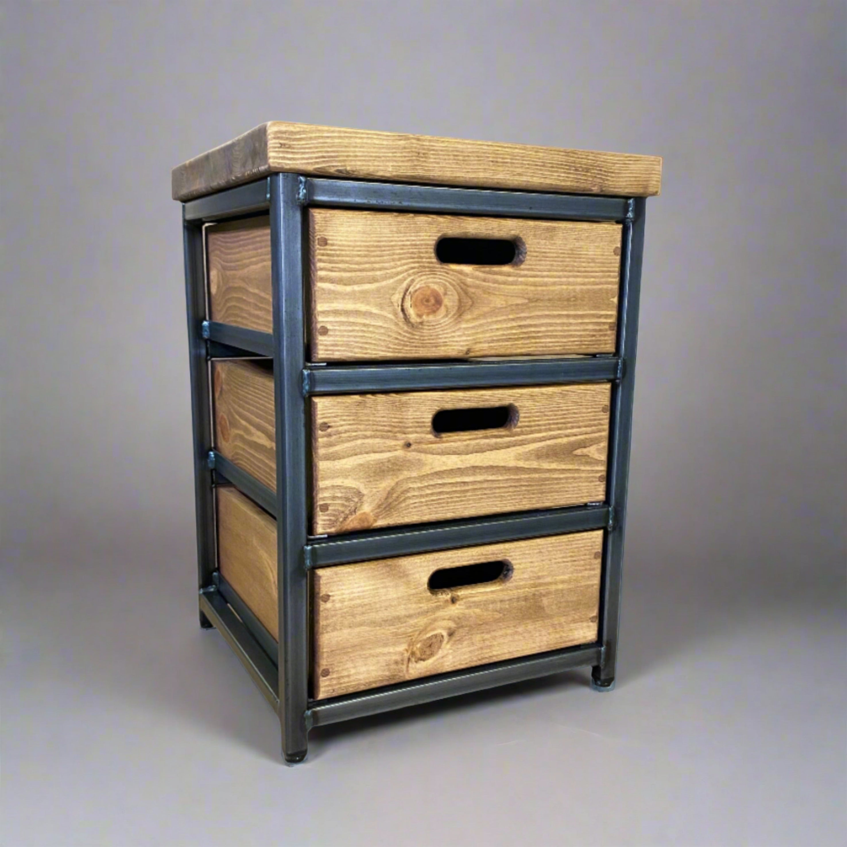 Industrial Bedside Table with Drawers  RSD Furniture   