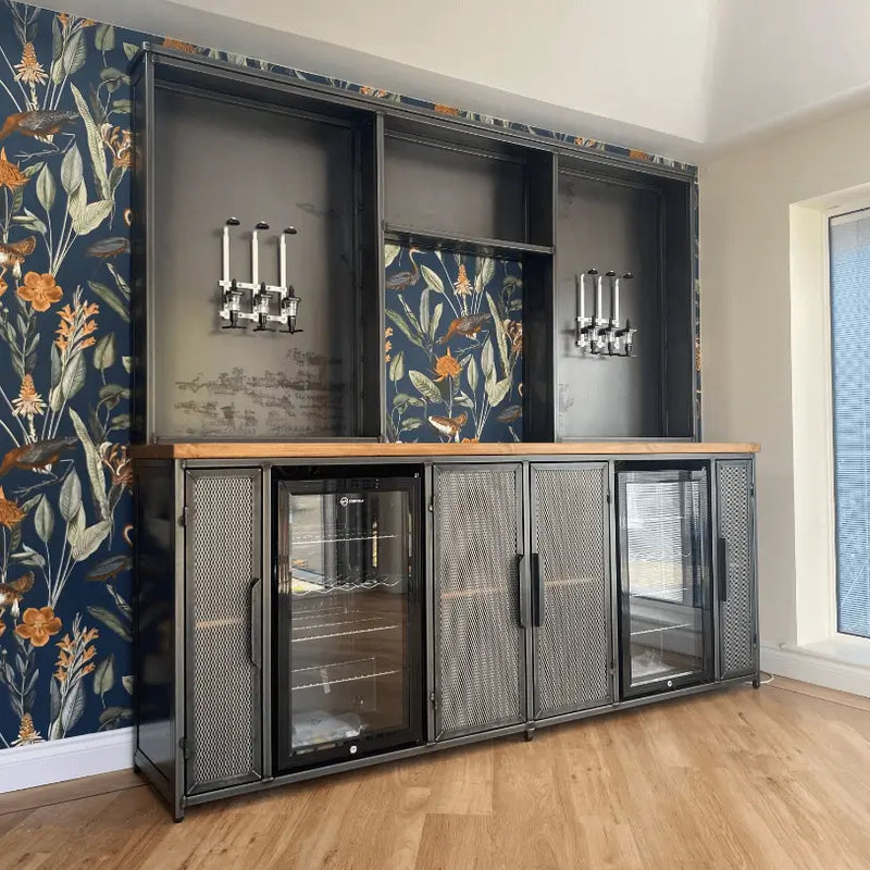 Home Bar Unit - Industrial Mancave Drinks Cabinet RSD Furniture