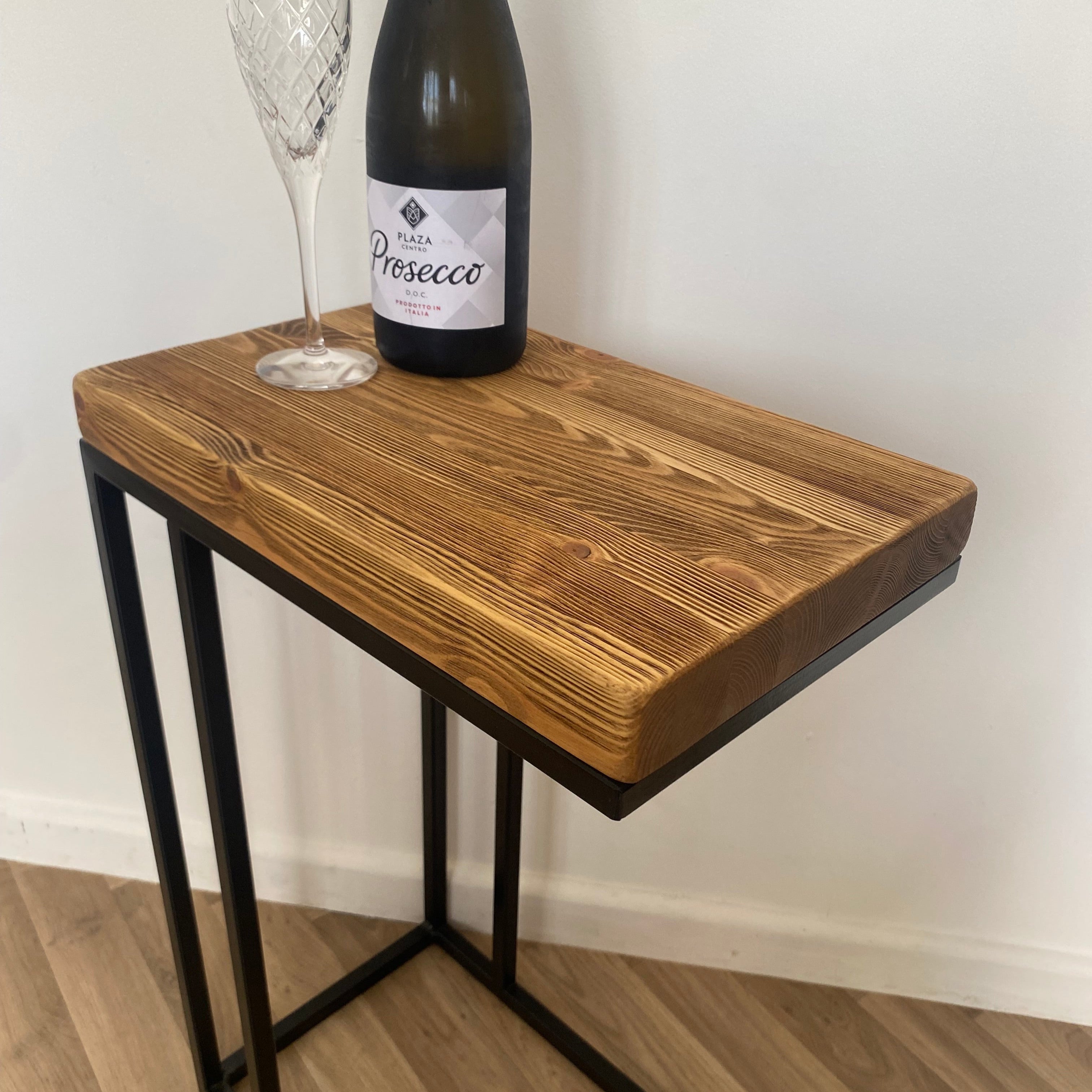 Rustic C Shaped Side Table RSD Furniture