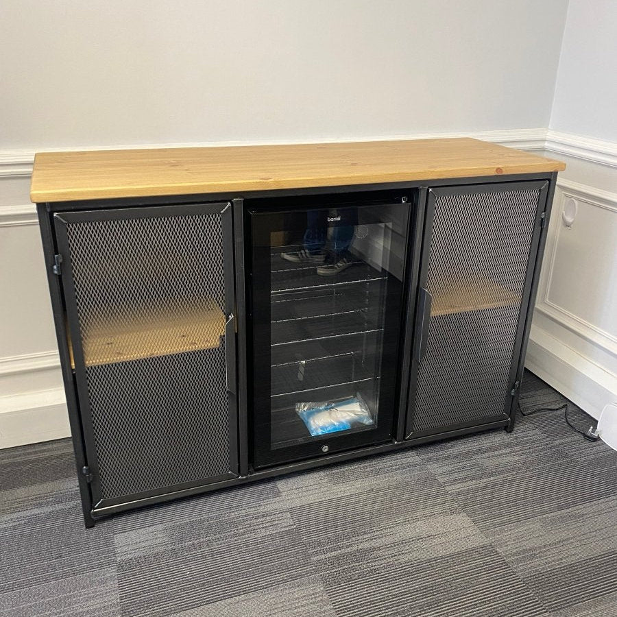Industrial Metal Sideboard with Drinks Fridge RSD Furniture