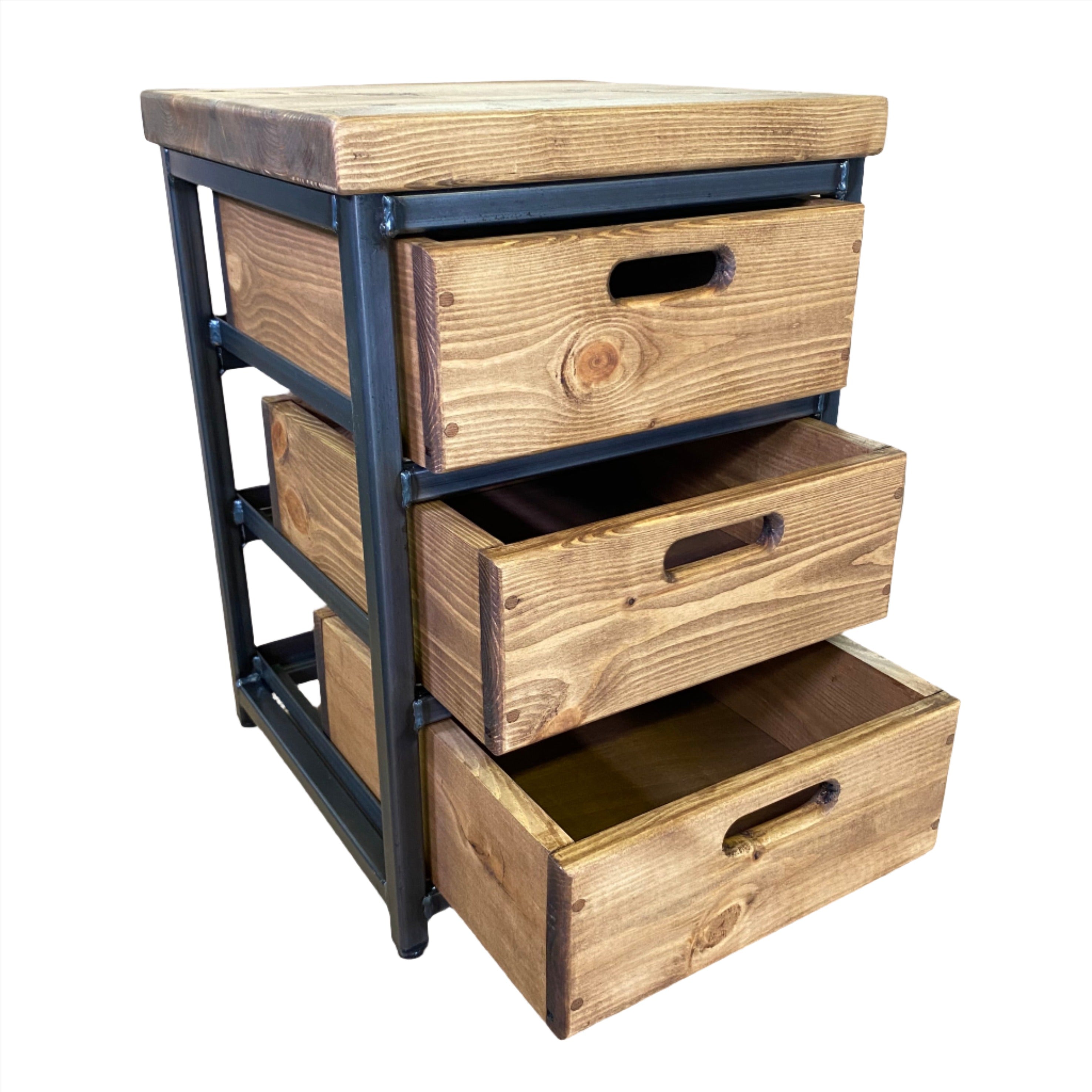 Industrial Bedside Table with Drawers  RSD Furniture   