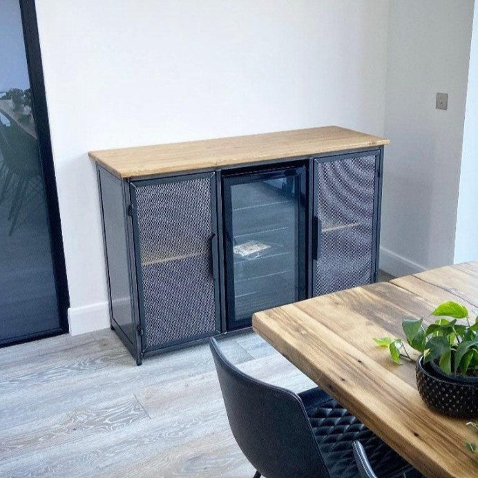Industrial Metal Sideboard with Drinks Fridge

