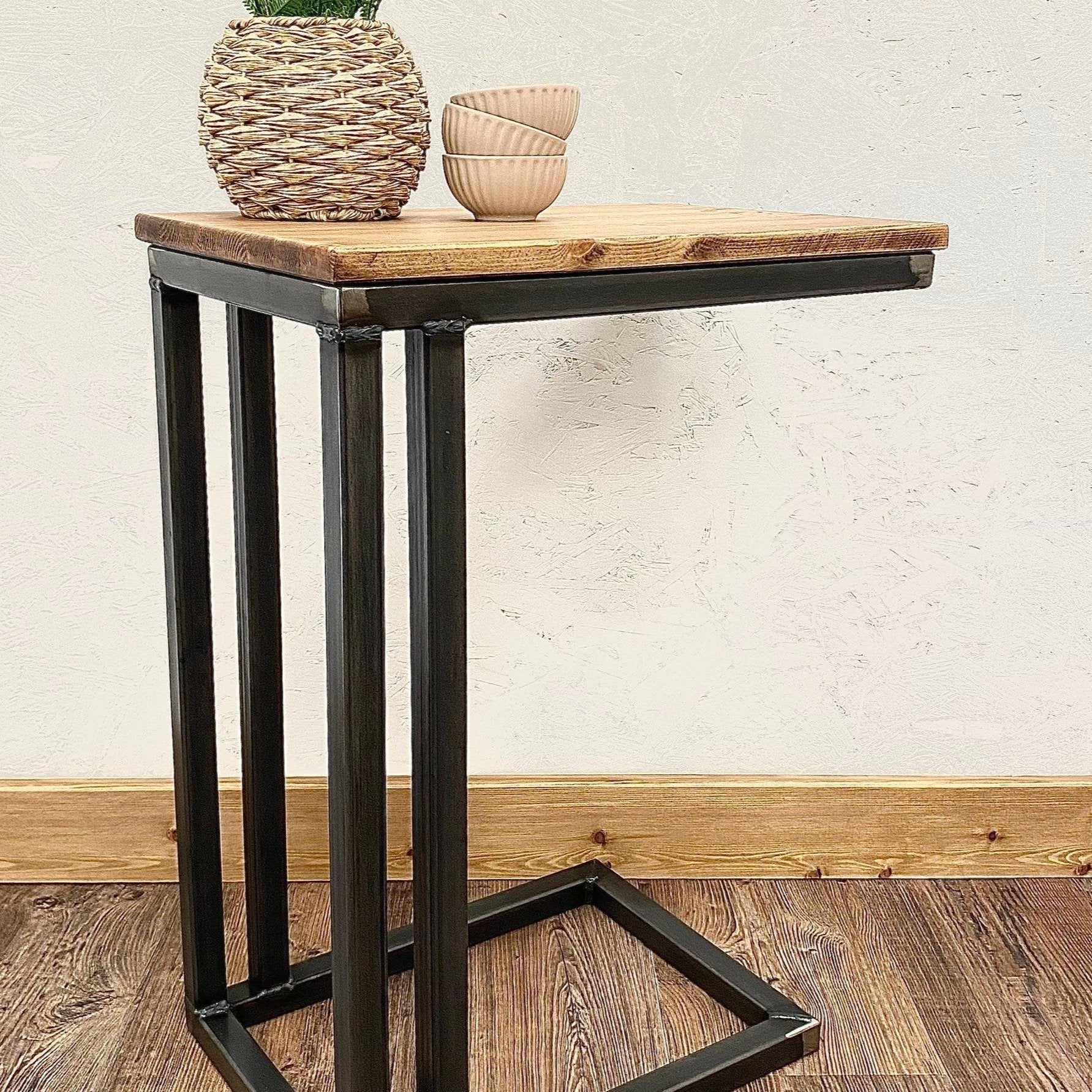 Industrial Style C-Shaped Sofa Table RSD Furniture