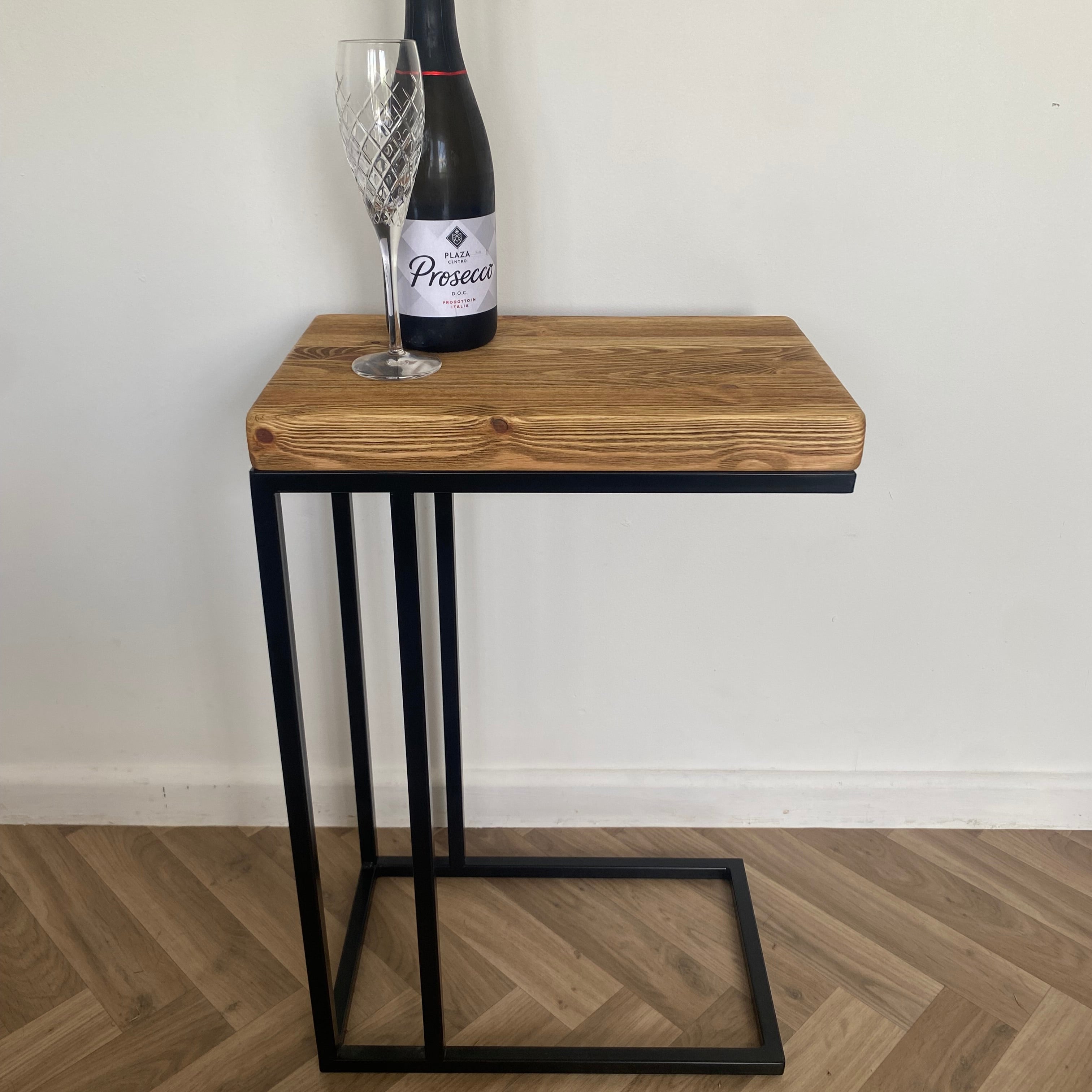 Rustic C Shaped Side Table RSD Furniture