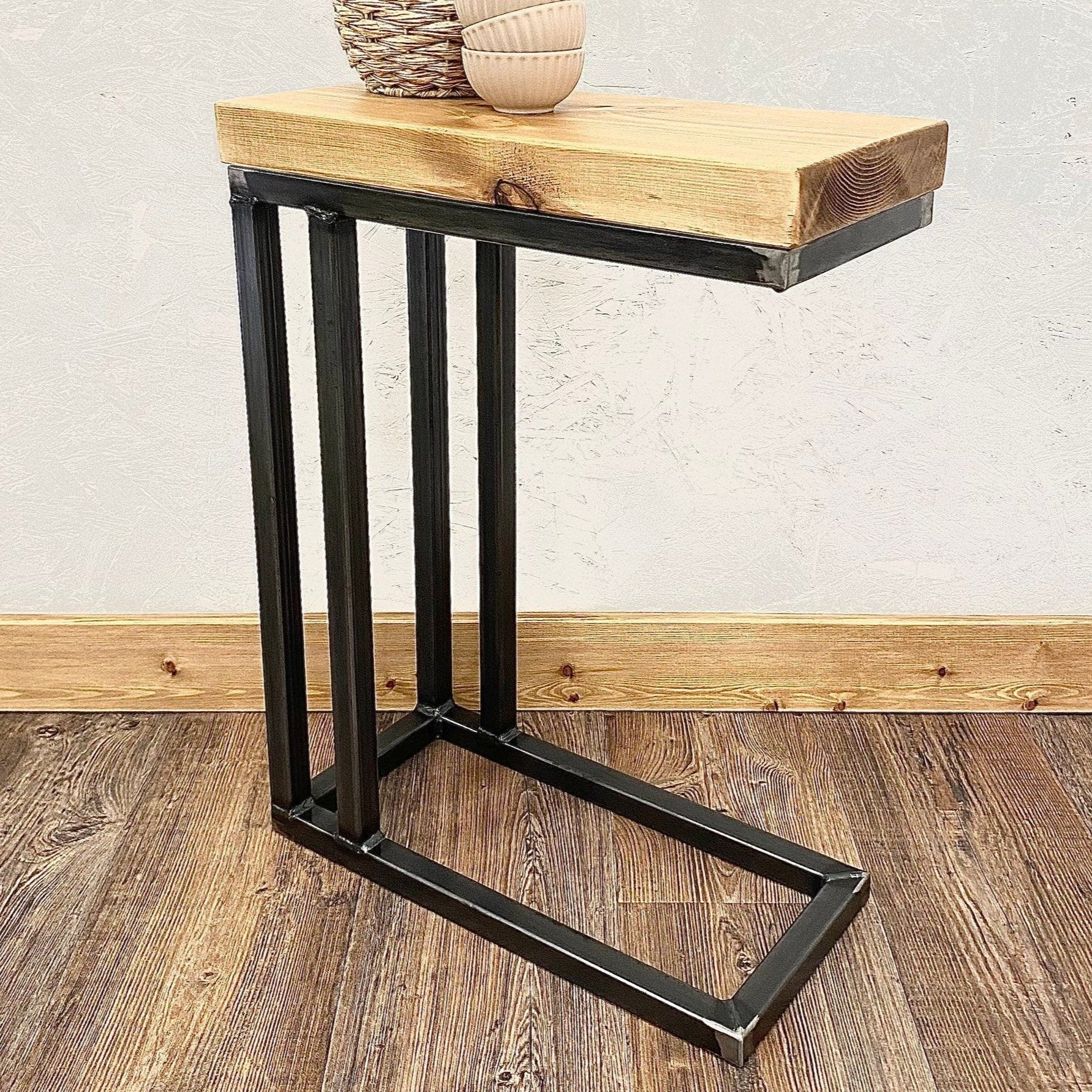 Rustic Farmhouse C-Shaped Sofa Table RSD Furniture