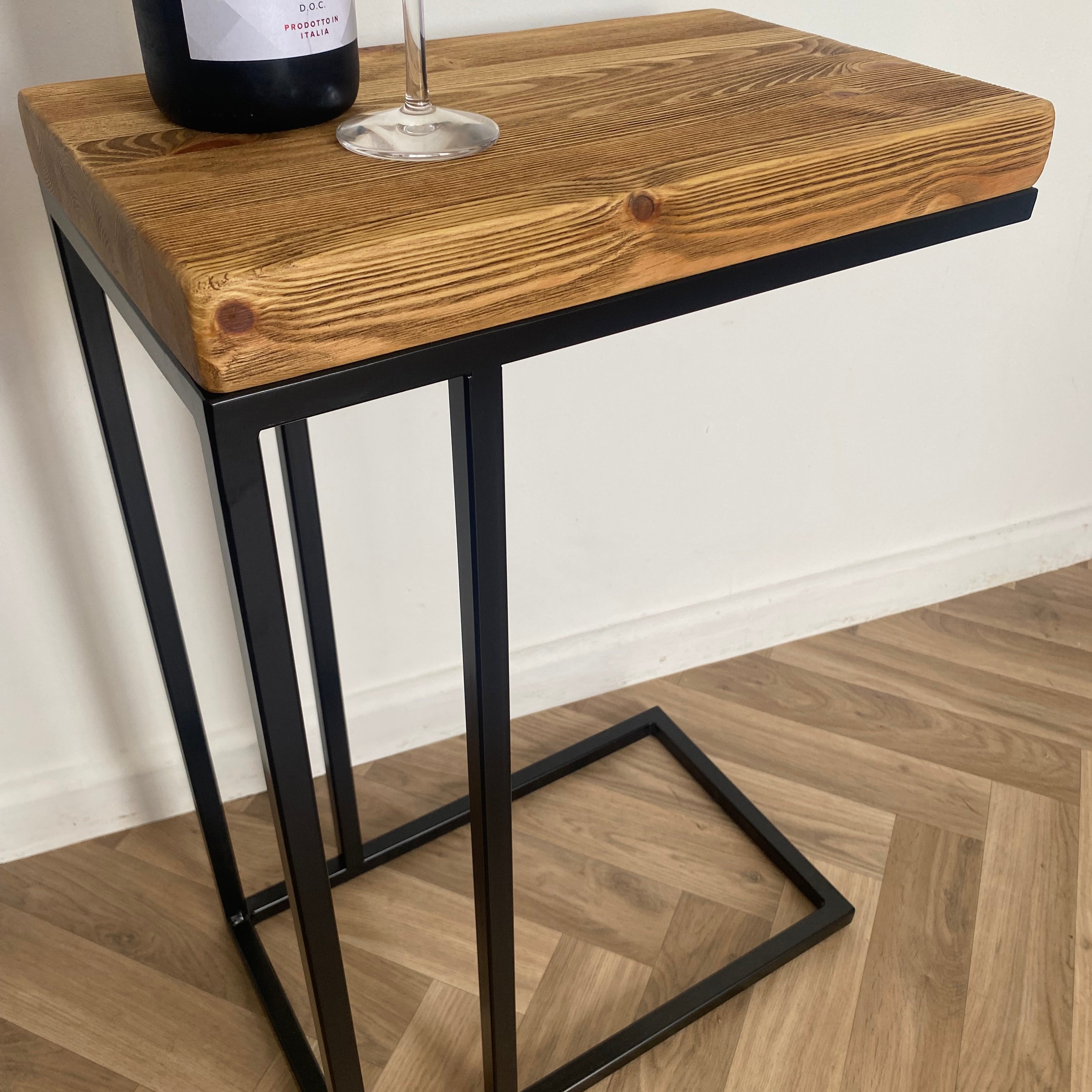 Rustic C Shaped Side Table RSD Furniture