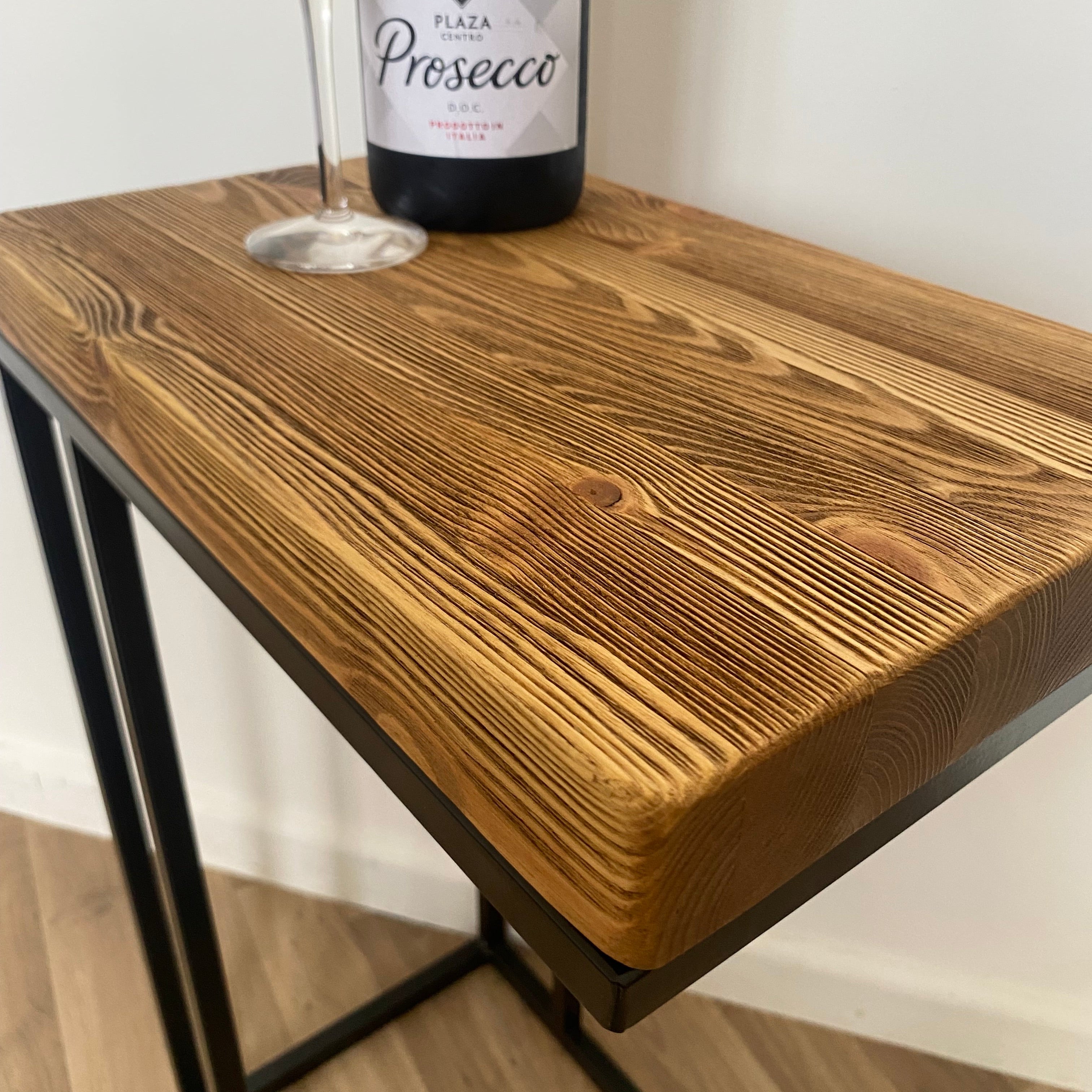 Rustic C Shaped Side Table RSD Furniture