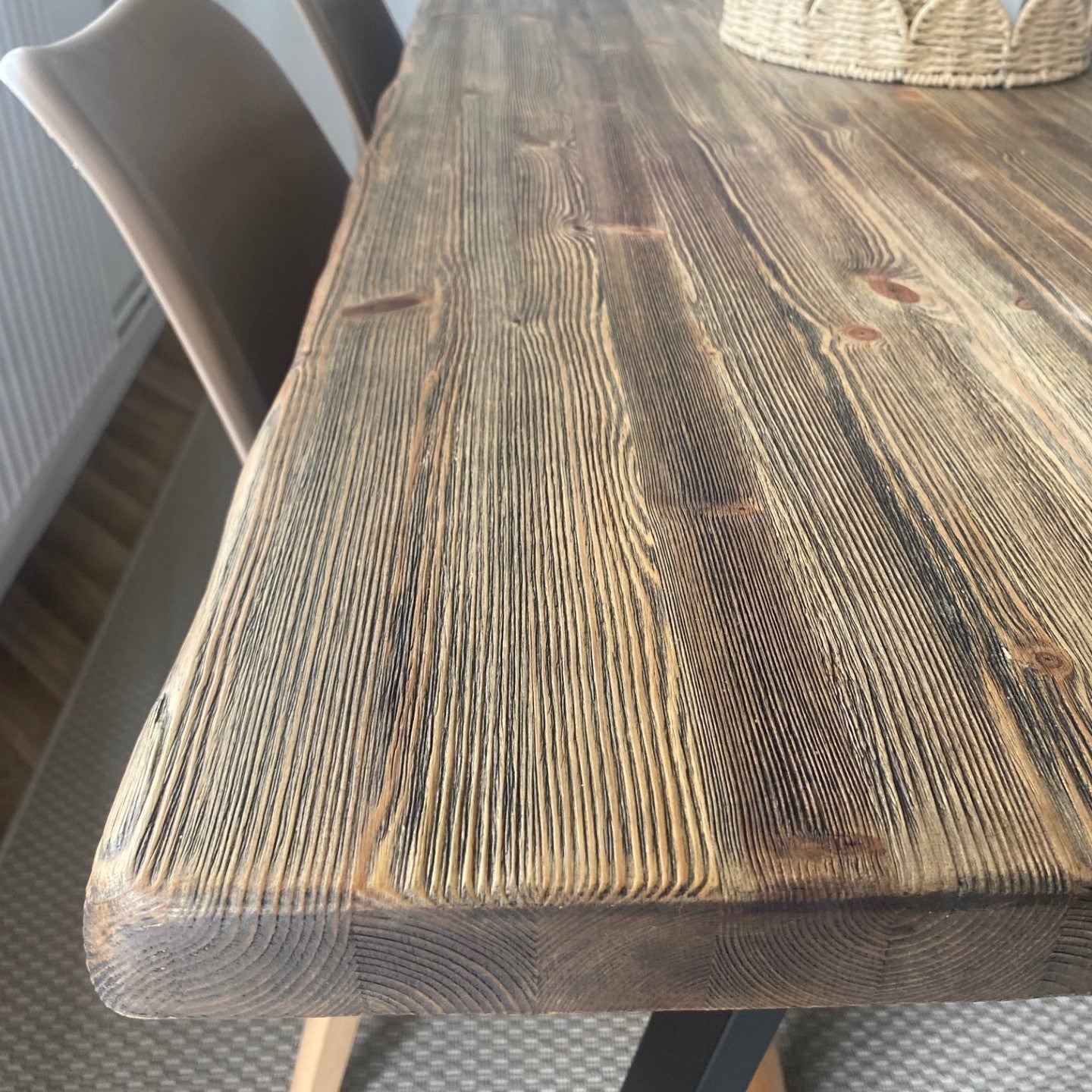Rustic Dining Table Set with Metal Legs RSD Furniture