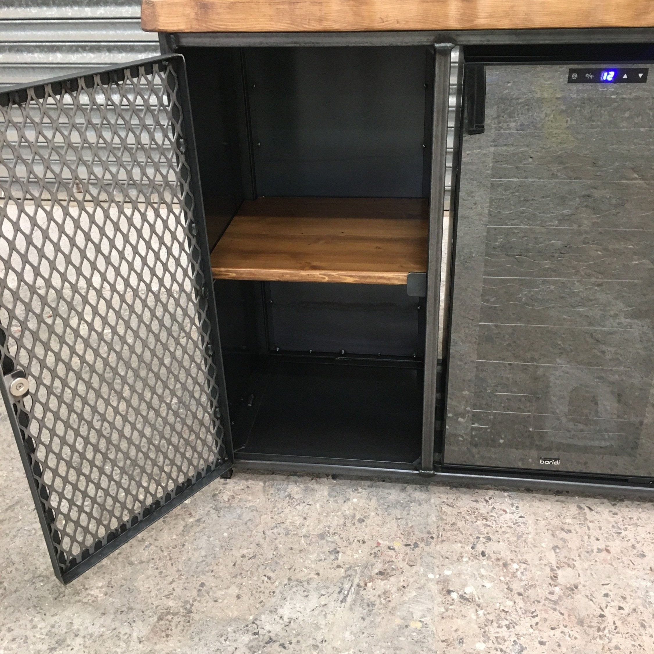 Metal Wine Cabinet with Wine Fridge  RSD Furniture    