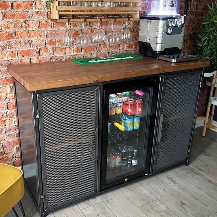 Industrial sideboard with beer wine fridge | home bar | drinks cabinet  RSD Furniture    