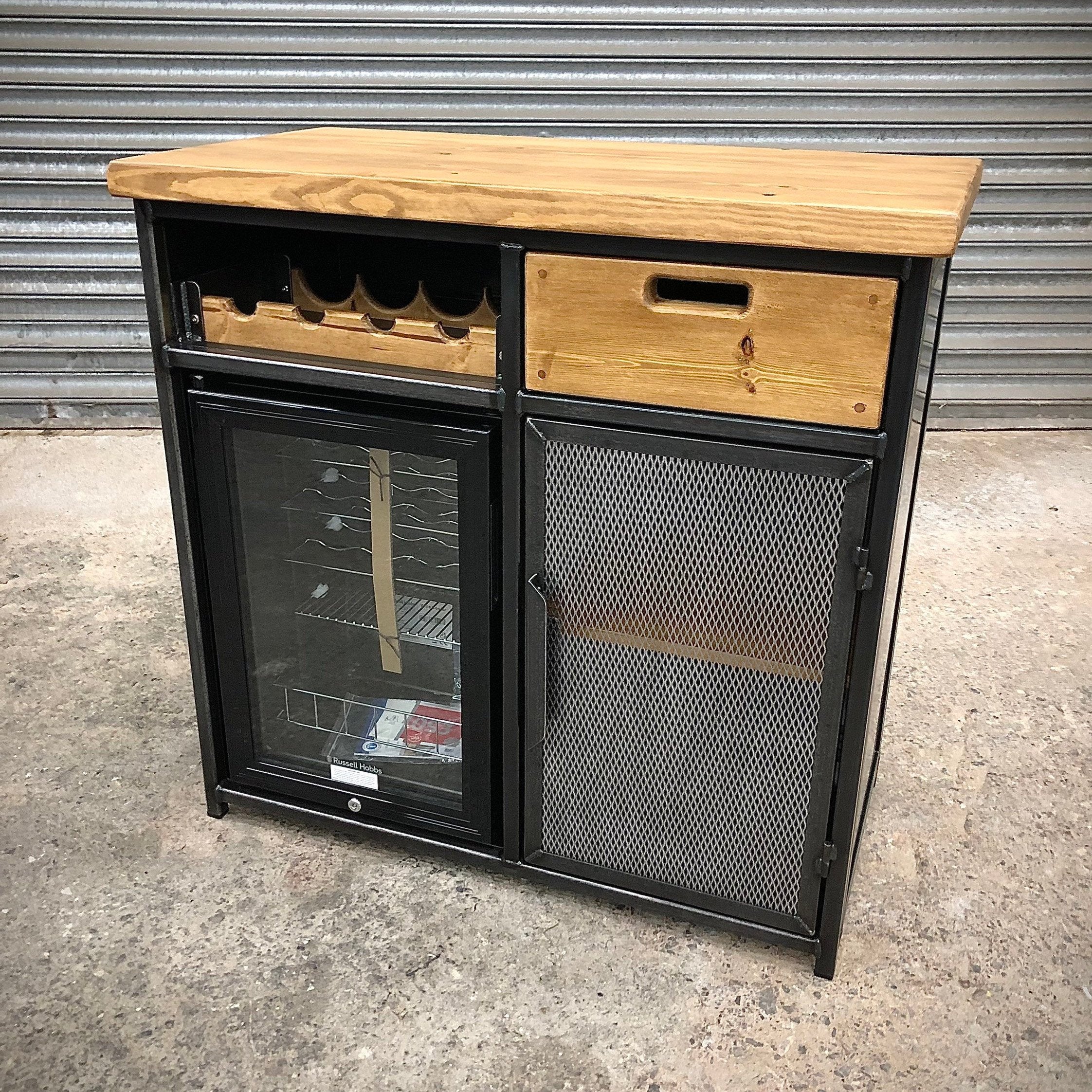 Industrial sideboard with drinks cooler - Beer fridge - Drinks Cabinet - Wine rack