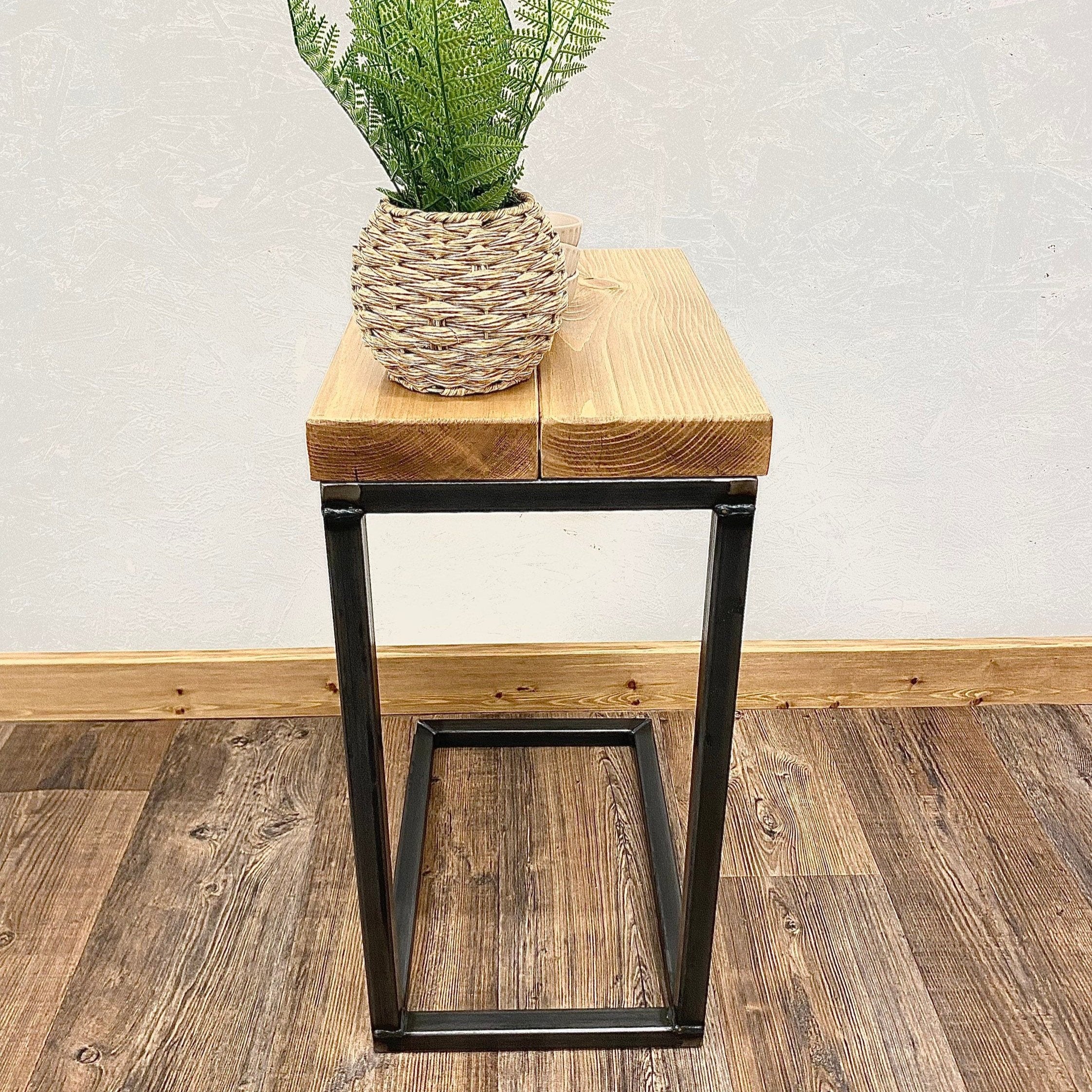 Industrial C Shaped Side Table  RSD Furniture    