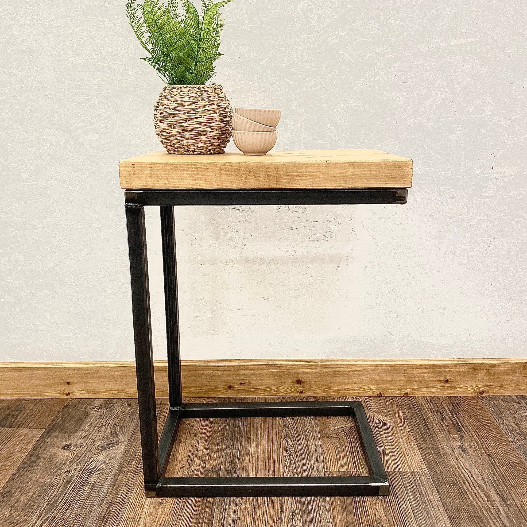 Industrial C Shaped Side Table  RSD Furniture    