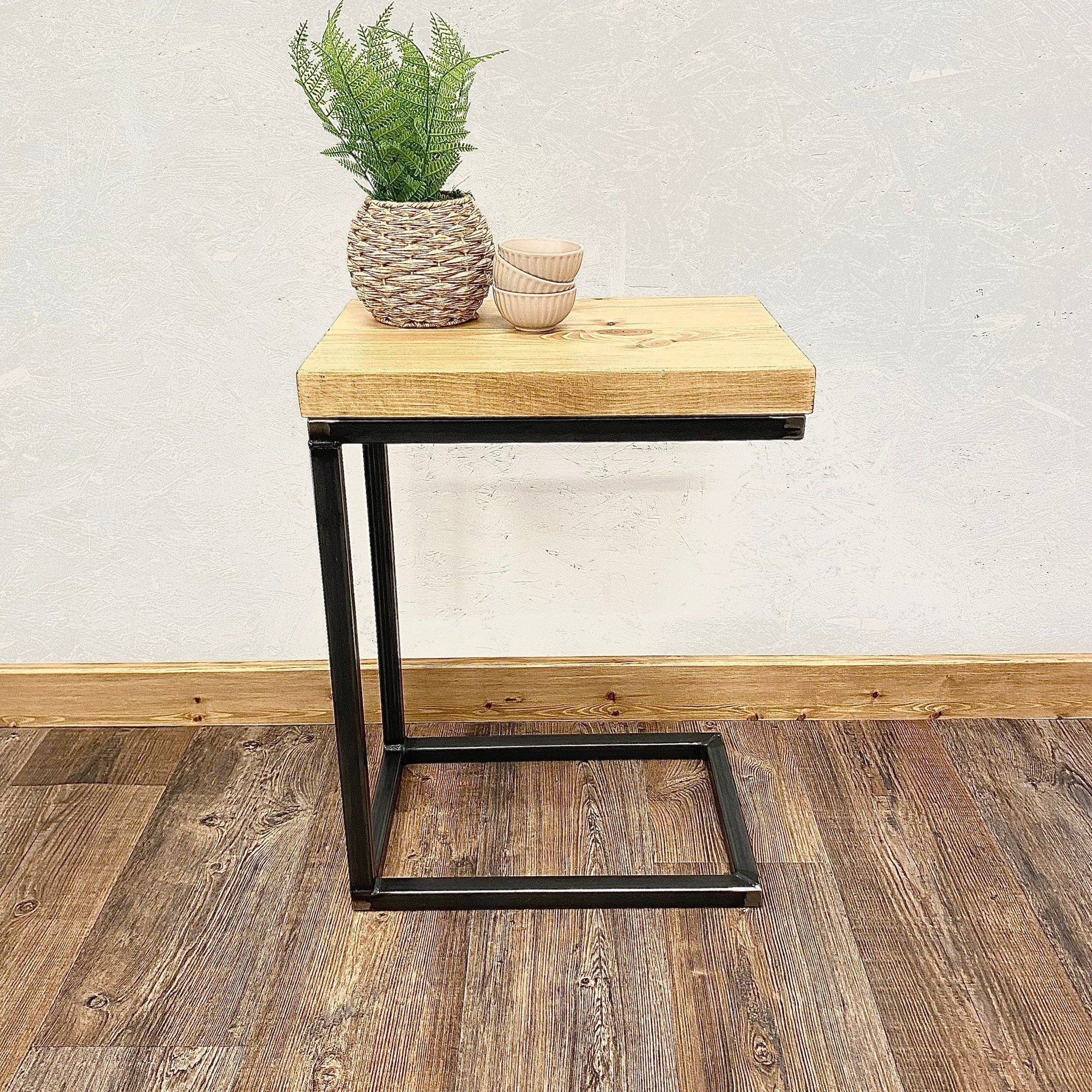 Industrial C Shaped Side Table  RSD Furniture    