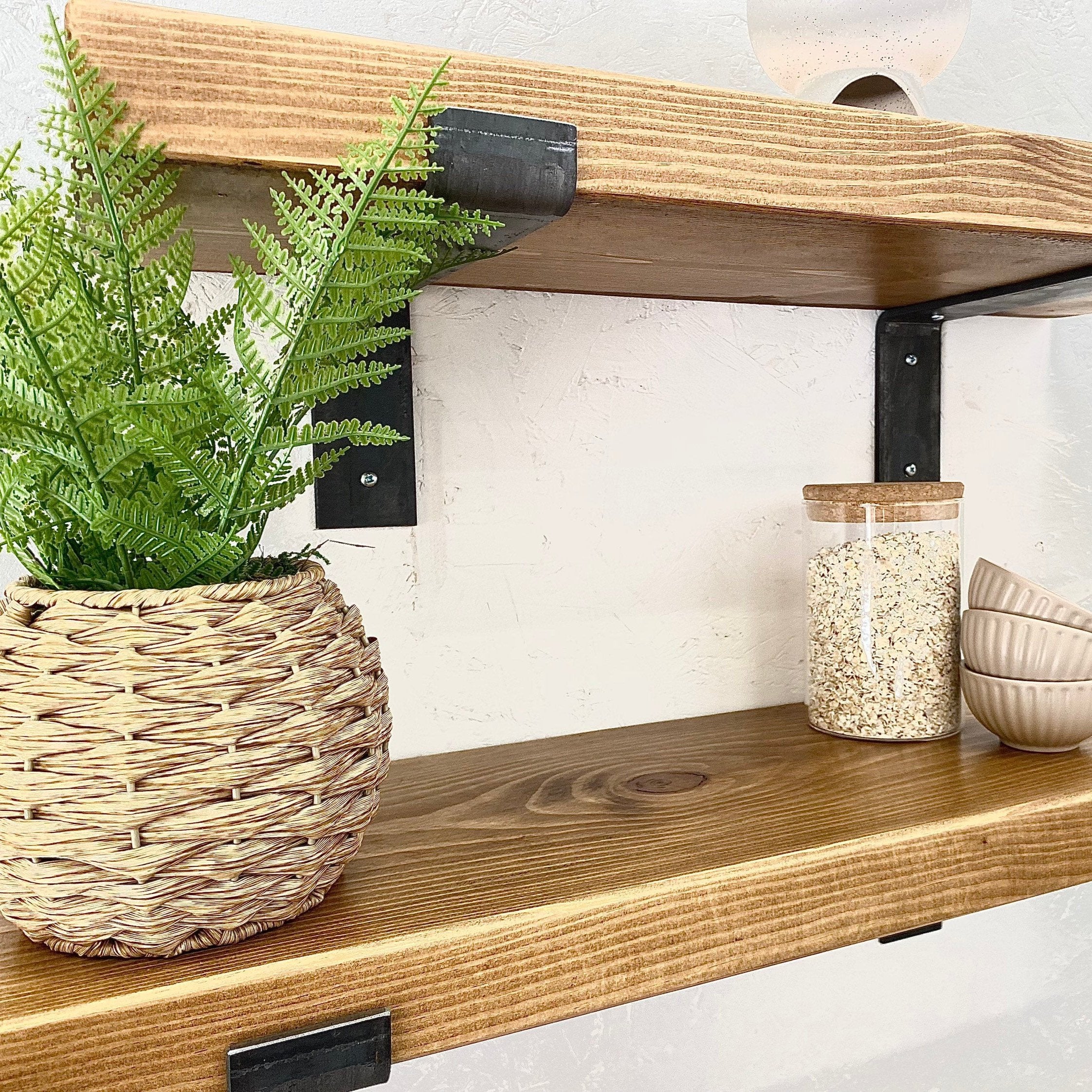 Wood Shelves with Metal Brackets  RSD Furniture    